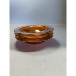 Vtg Federal Glass Normandie Marigold Carnival Glass Set of 3 Berry/Dessert Bowls